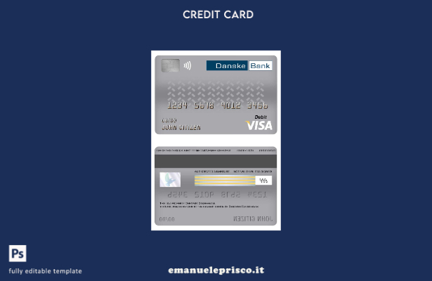 modello di carta di debito visto Danimarca Danskebank stile verificato
